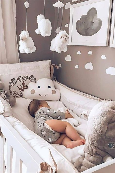 Cribs Baby, Cozy Baby Room, Bed Bumper, Bilik Idaman, Baby Bumper, Baby Nursery Inspiration, Baby Room Neutral, Baby Boy Room Decor