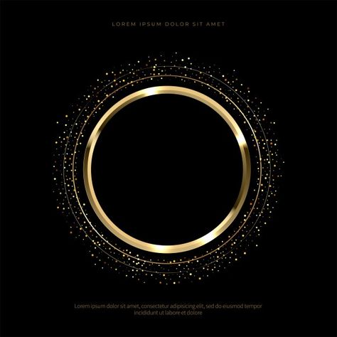 Luxury golden circle with sparkles backg... | Premium Vector #Freepik #vector #background #abstract #texture #city Logo Frames Design, Golden Circle Logo, Logo Background Design Circle, Logo Background Design, Black Paper Background, Gold Wallpaper Background, Circle Background, Sparkles Background, Floral Logo Design