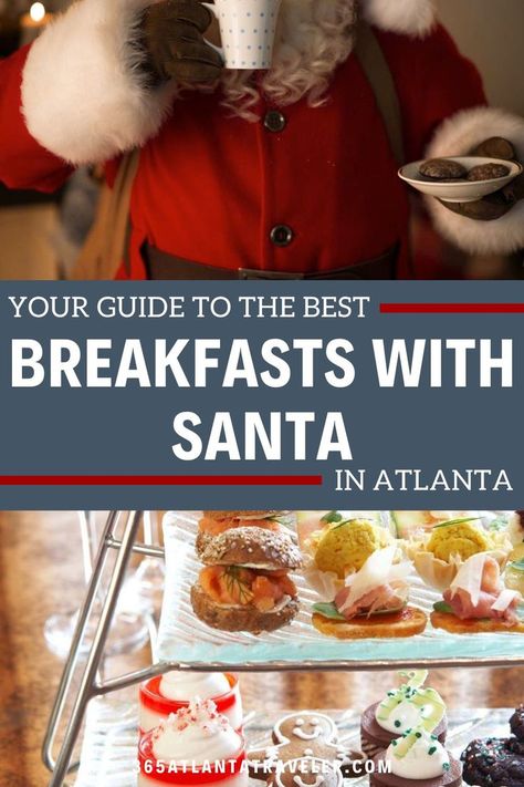 Enjoying breakfast with Santa in Atlanta has become a tradition for many families, and with good reason.  Who wouldn't want to have yummy foods with the big man himself?! You may be asking yourself, "Where is the best breakfast with Santa near me?" And we've got the answer. There are plenty of breakfast with Santa events in the Atlanta area for every budget.  From the free ones to the luxurious, Atlanta has them all. Santa Breakfast, Breakfast With Santa, Georgia Vacation, Southern Christmas, The Best Breakfast, Holiday Feast, Christmas Brunch, Holiday Guide, Winter Getaway