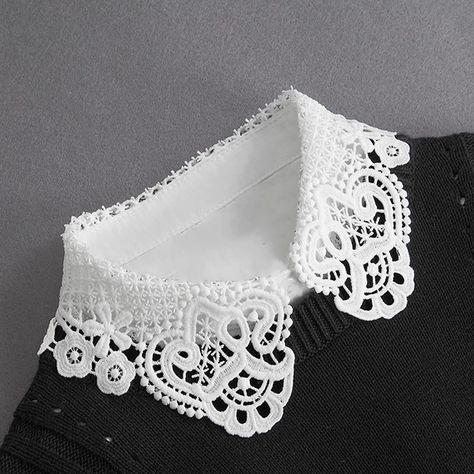 Women Neck Tie, False Collar, Crystal Lace, Fake Collar, Half Shirts, Detachable Collar, Collars For Women, Woman Standing, Lace Collar