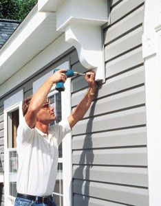 let the exterior renovations begin! Outdoor Window Trim, Outdoor Window Awnings, Window Molding Trim, Brick Face, Mobile Home Makeover, Home Renovation Ideas, House Trim, Window Molding, Window Trim Exterior