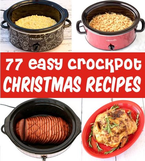 Christmas Dinner Ideas Crockpot Recipes Christmas Parties, Christmas Meal Ideas Crock Pot, Holiday Potluck Ideas Crock Pots, Christmas Food Crockpot, Christmas Party Crockpot Ideas, Lazy Christmas Dinner, Christmas Dinner Must Haves, Crockpot Christmas Eve Dinner Ideas, Easy Crockpot Sides For A Crowd