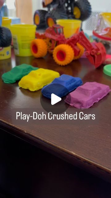 Mary on Instagram: "Play-Doh crushed cars made with Monster Jam crushed car molds. 🛻❤️✨ Follow @monstertrucklove_official for more play ideas! ✨ . . . @monsterjam  @playdoh  @feldentertainment  @spinmaster  . . . #toddlerplay #toddleractivity #toddlermom #toddleractivityidea #kidsactivities #kidsactivity #kidsactivityideas #simpleactivities #familygames #familyfun #playideas #playideasforkids #playideasfortoddler #playideasfortoddlers #indooractivities #indooractivitiesforkids #playdoh #playdohfun #monsterjam #monstertrucks #megalodonmonstertruck #crushit #monsterjamtoys #crushingit #diyplayideas #monstertruck #crushedcars #boymom #monstertrucklove" Hotwheels Play Ideas, Monster Truck Play Ideas, Monster Jam Toys, Play Doh Fun, Indoor Activities For Kids, Monster Jam, Toddler Mom, Toddler Play, Play Ideas