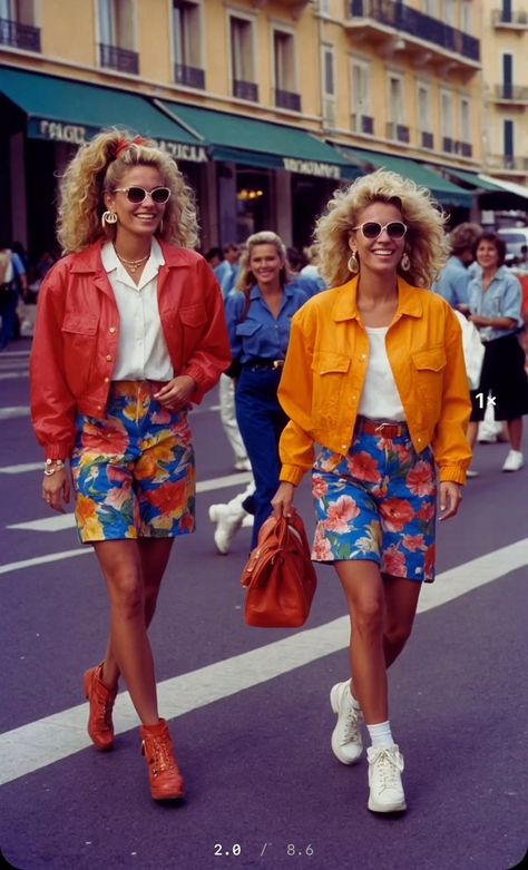 80s Fashion Runway, Flamboyant Outfit Women, Back To The Future Outfit Ideas, 80s Aesthetic Outfits Women, 1990s Photoshoot, 80s Mom Aesthetic, 80s Work Outfit, 80s Miami Fashion, 80s Inspired Outfits Party