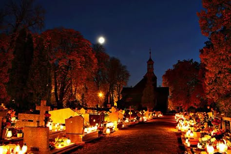 All Saints' Day 2011 in Żabno All Saints Day Aesthetic, Beautiful Cemeteries, Witch City, Inktober 2023, All Saints Day, Fairy Queen, Have Faith In Yourself, Heaven And Hell, Samhain