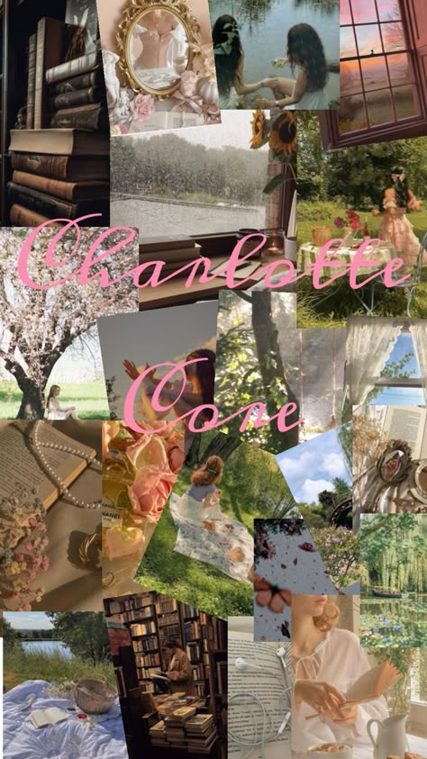 A collage themed with what my opinion of Charlotte core is. Charlotte Aesthetic Core, Charlotte Name Aesthetic, Charlotte Core Aesthetic, Rilynn Core, Rosalie Aesthetic, Carlotta Core, Charlotte Season, Charlotte Name, Charlotte Aesthetic