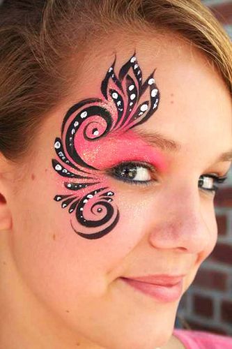 face painting ideas #48 Carnaval Make-up, Adult Face Painting, Girl Face Painting, Face Painting Easy, Kids Face Paint, Pintura Facial, Face Painting Halloween, Face Painting Designs, Halloween Make Up