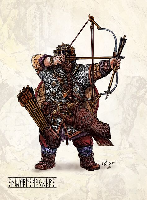 ArtStation - Dwarven Archers, Sergio Artigas Arte Pulp, Fantasy Races, Dungeons And Dragons Characters, Jrr Tolkien, Fantasy Armor, Fantasy Warrior, Arte Fantasy, Fantasy Rpg, 판타지 아트