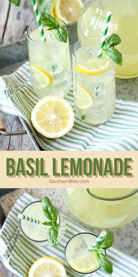 Basil Drinks, Fresh Basil Recipes, Fresh Herb Recipes, Water With Lemon, Basil Lemonade, Benefits Of Lemon, Vodka Lemonade, Drinking Hot Water, Lemonade Cocktail