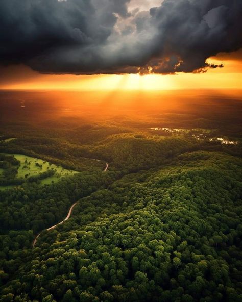 Storms clearing at sunset in the Missouri Ozarks, near Eminence, MO. Photo shared by Larry the Photographer. Eminence Mo, Uranus Missouri, Ozark Mountains Missouri, Missouri Scenery, Missouri Ozarks, Ozark Missouri, Ozarks Missouri, Stormy Sunset, Ozark Mountains