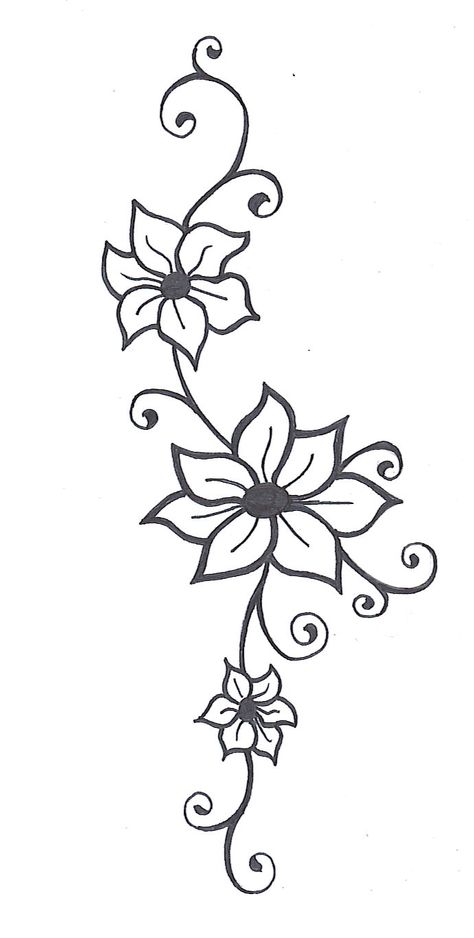 Flower Vine Drawings Images & Pictures - Becuo - ClipArt Best - ClipArt Best Flower Vine Tattoos, Simple Flower Tattoo, Vine Drawing, Simple Flower Drawing, Tattoo Henna, Pola Bordir, Vine Tattoos, Seni 2d, Tattoo Stencil Outline