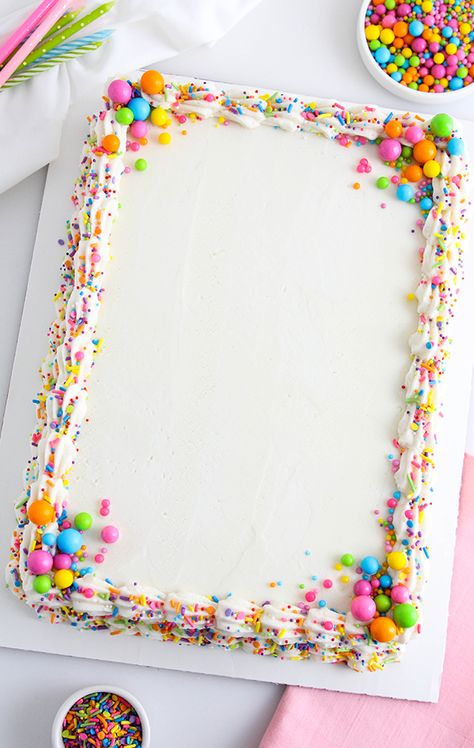 Costco Vanilla Sheet Cake Sweet One Sheet Cake, Donut Sheet Cake, Holiday Sheet Cakes, Ice Cream Theme Sheet Cake, Simple Birthday Sheet Cake, Group Birthday Cake, 9x13 Cake Decorating Ideas, Sheet Birthday Cakes, Sprinkle Sheet Cake