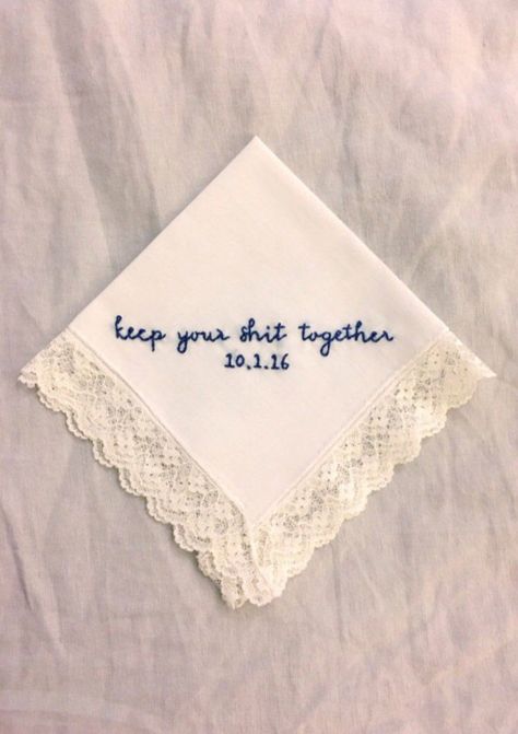 Shower Outdoor, Bridal Handkerchief, Funny Embroidery, Wedding Hankies, Cadeau Parents, Wedding Day Gifts, Wedding Handkerchief, Wedding Gifts For Bride, Personalized Bride