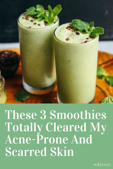 Meals For Acne Prone Skin, Smoothies For Acne Clear Skin, Smoothie For Skin Acne, Smoothies That Help With Acne, Anti Acne Smoothie, Acne Clearing Smoothie, Breakfast For Acne Prone Skin, Skin Clearing Smoothies, Acne Smoothie Clear Skin