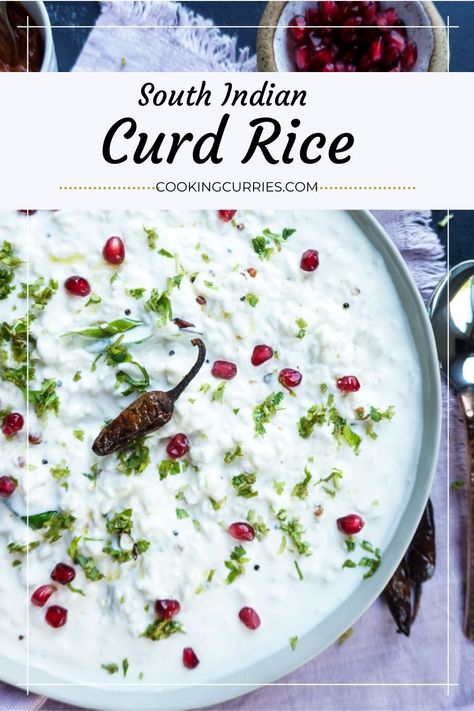 Curd Rice Recipe, Indian Food Menu, Yogurt Rice, Best Indian Recipes, Curd Rice, Cooking Curry, Indian Rice Recipes, Persian Cuisine, Curd Recipe