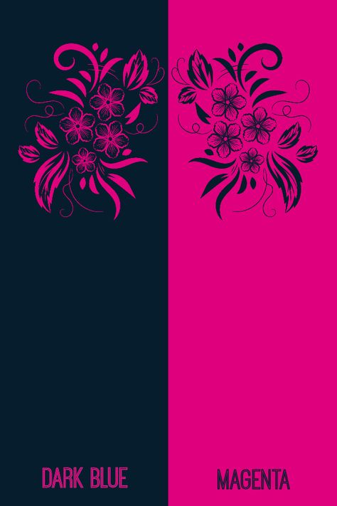 Magenta And Navy Blue Outfit, Colour Contrast Wheel, Dark Blue Pink Color Palette, Colors That Go With Magenta, 2000s Pfp, Colors Wheel, Magenta Aesthetic, Girly Graphics, Colours That Go Together