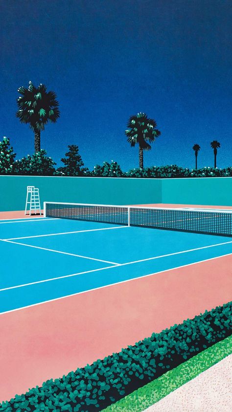 Tennis Wallpaper, Hiroshi Nagai, Futurism Art, Tennis Aesthetic, Vaporwave Art, New Retro Wave, Cool Wallpapers Art, Foto Art, Photo Wall Collage