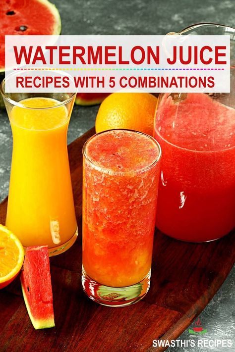 Fruit Juice Smoothie Recipes, Natural Juice Recipes, Watermelon Recipes Drinks, Apple Juice Recipe, Watermelon Juice Recipe, Mixed Fruit Juice, Best Juicing Recipes, Fresh Juice Recipes, Fruit Juice Recipes