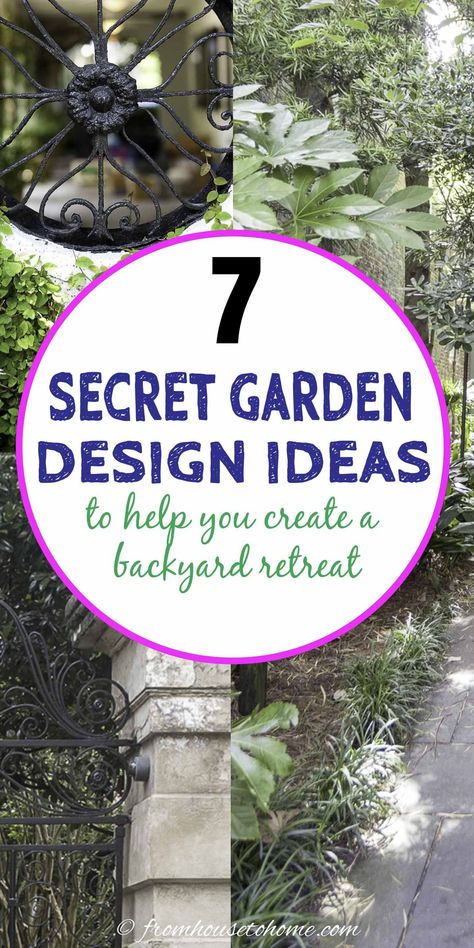 Secret gardens are a beautiful way of garden landscaping that will create your dream garden in your backyard. Find out what you need to include in your garden design (like garden paths and patios) to make your beautiful backyard garden a reality. #fromhousetohome #secretgarden #gardening #gardenideas Dream Garden Fairytale, Secret Garden Ideas, Secret Garden Design, Magical Backyard, Secret Garden Door, Garden Escape, Yard Gate, Charleston Gardens, Relaxing Backyard