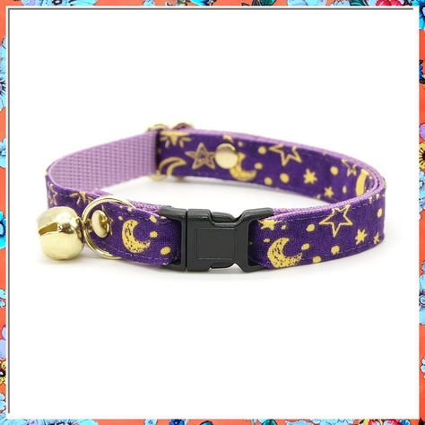 Stay safe and trendy with a cat collar from Amazon's collection. Purple Cat Collar, Purple Wishlist, Cute Cat Collars, Fantasy Cat, Purple Moon, Cat Small, National Animal, Purple Collar, Mini Dogs