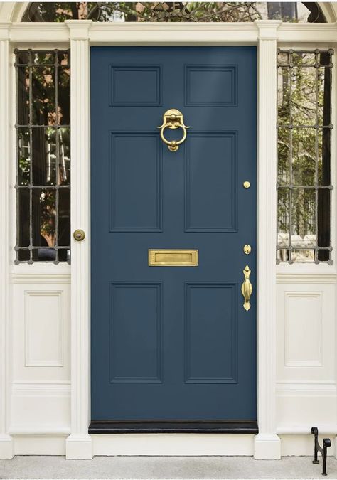 Neutral Whites, Entryway Paint, Entryway Paint Colors, Exterior Masonry Paint, Colourtrend Paint, Frenchic Paint, Blue Front Door, Masonry Paint, Door Paint Colors