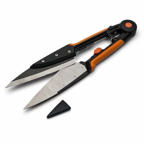 Kings County Tools Grass and Topiary Shears with Spring Blade | Kingscountytools Trimming Hedges, Hedge Shears, Best Scissors, Fountain Grass, Garden Scissors, Garden Hand Tools, Lawn Care, Hand Tools, Orange Black