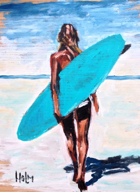 Long walk # surf art Surf Artwork, Art Vampire, Surf Painting, Girl Surfer, Female Surfers, Dengeki Daisy, Samurai Tattoo, Long Walk, Vampire Knight