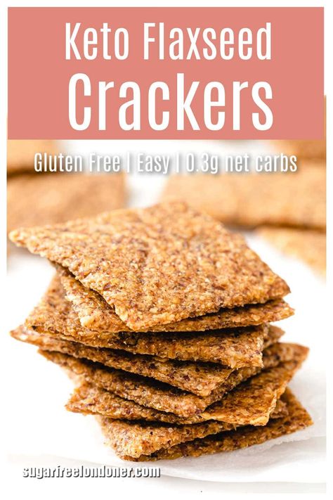 If you’re looking for egg free and nut free low carb crackers, try these Keto Flaxseed Crackers. They are super simple to make and require just 4 ingredients! I made the base recipe for you today but there’s so many flavour options to have fun experimenting with, from garlic powder to herbs to parmesan. #ketocrackers #flaxcrackers #flaxseedcrackers #lowcarbcrackersrnrn Flaxseed Crackers, Flax Seed Crackers, Low Carb Crackers, Boiled Egg Diet Plan, Flax Seed Recipes, Low Carb Low Sugar, Low Carb Breakfast Recipes, Cracker Recipes, Snacks Saludables