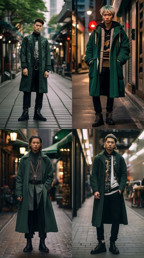 Dark Wizard Aesthetic Outfit, Modern Wizard Fashion Men, Gryffindor Outfit Men, Modern Wizard Fashion, Slytherin Outfit Men, Hogwarts Outfits Gryffindor, Cloak Designs, Wizard Clothes, Slytherin Costume