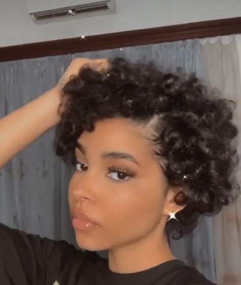 Short Curly Haircuts Natural Mixed Women, Short Hairstyles For Black Women Curly Hair, Short Hair Curly Styles Black Women, Short Hair For Mixed Women, Short Straight Curly Hair, Side Part Short Curly Hair Black Women, Curly Short Natural Hairstyles For Black Women, Short Black Hairstyles Curly, Natural Curl Short Hairstyles