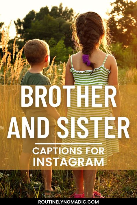 Siblings with words brother and sister captions for Instagram Instagram Caption For Siblings, Caption For Siblings Picture, Brother Sister Quotes Funny Cute, Brother Sister Captions Instagram Funny, Brother Sister Captions Instagram, Sibling Captions Instagram Short, Baby Sister Quotes, Cute Brother And Sister, Brother Caption