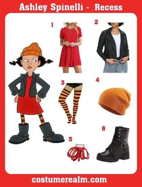 How To Dress Like Ashley Spinelli Costume Guide For Cosplay & Halloween Spinelli Recess Costume, Recess Characters Costume, Recess Costumes Halloween, Ashley Spinelli Costume, Tj And Spinelli Costume, Spinelli Costume, Attitude Tips, Recess Cartoon, 2024 Costumes