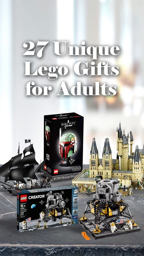 Some lego sets are created based on popular shows or iconic landmarks, and a complete set will look nice as a house decoration, too. So, if you’re looking for the best Lego models, you should check out the following list, which include the top 27 Lego gifts for adults! #legogifts #legogiftsforadults #legogiftsforboys #legogiftsforboyfriend #legogiftsdiy Cool Lego Sets For Adults, Popular Lego Sets, Lego Creations For Adults, Unique Lego Sets, Lego Projects For Adults, Legos For Couples, Legos For Adults, Adult Lego Sets, Lego Kits For Adults