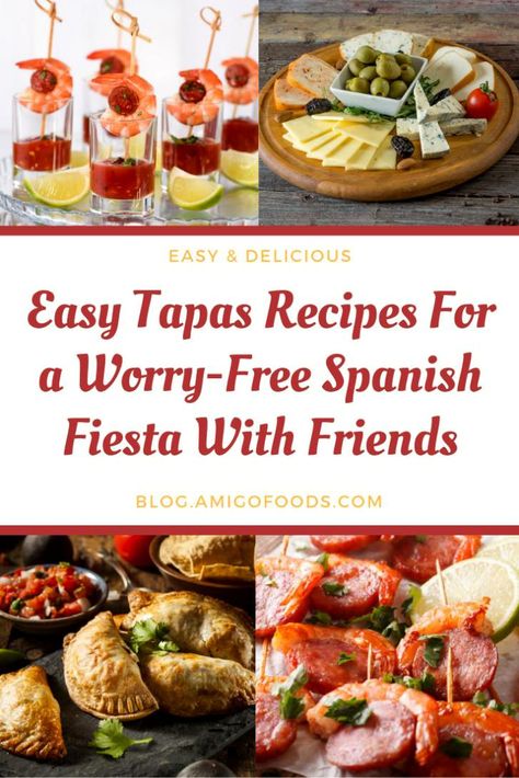 Tapas Themed Party, Spanish Tapas Party Appetizers, Spanish Appetizers Tapas Party Finger Foods, Make Ahead Tapas, Tapas Party Ideas Decor, Tapas For Party, Simple Tapas Ideas, Easy Spanish Tapas, Easy Tapas Recipes Appetizers