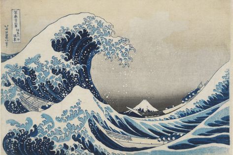 Hokusai Great Wave, No Wave, Wave Drawing, Japanese Woodcut, Wave Poster, Japanese Waves, The Great Wave, Art Asiatique, Katsushika Hokusai