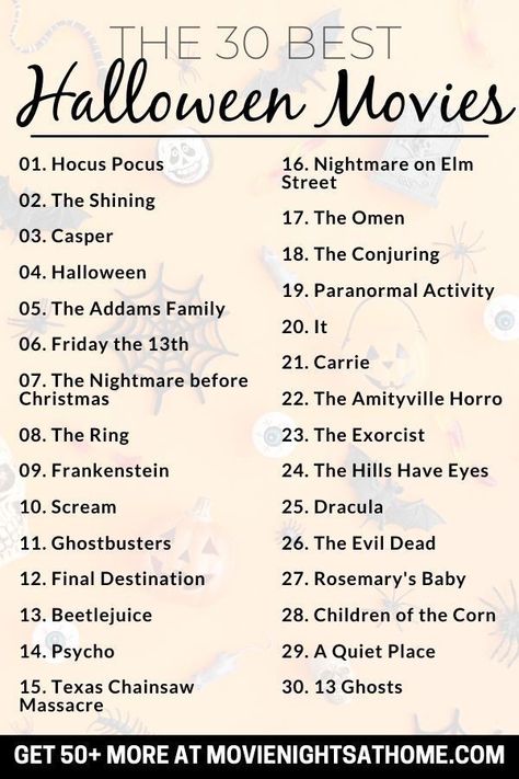 Halloween Movies For Kids, Scary Movie List, Classic Halloween Movies, Halloween Movies List, Best Kid Movies, Halloween Bucket List, Movies For Kids, Movie Lists, Netflix Horror