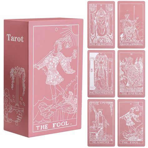 PRICES MAY VARY. 💖Tarot Cards Quality :Our Pink and White tarot cards are made of durable 350GSM premium cardboard ,Each card`s front & back has unique with a nice matte finish for shuffling tiny tarot cards in a convenient size to hold the taro cards set comfortably,waterproof and durable. 💖Learning Tarot Cards:Pink cards are suitable for first-time tarot readers,and also for the one into prophecies for the future.It consists of 78 cards, 22 Major Arcana and 56 Minor Arcana. 💖Package Include White Tarot Cards, Pink Tarot Cards, Taro Cards, Pink Tarot, Learning Tarot, Tarot Cards For Beginners, Swords Tarot, Learning Tarot Cards, Tarot Bags