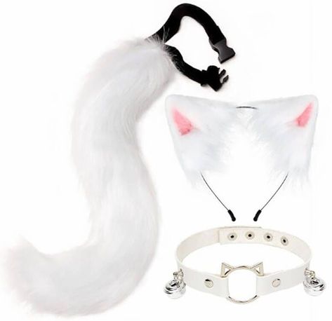 Fox Ears And Tail, Cat Ears And Tail, Animal Tails, Fox Ears, Collar Choker, Pet Fox, Ear Hair, Hair Hoop, Choker Set