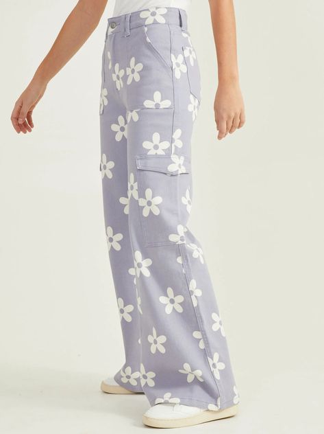 Flower Pants Outfit, Purple Cargo Pants, Guts Tour, Flower Pants, Aesthetic Dress, Really Cute Outfits, Altar'd State, Retro Floral, Olivia Rodrigo