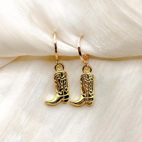 The cutest little gold cowboy boot earrings.... - Depop Cowboy Boot Earrings, Boot Earrings, Gold Boots, Birthday List, 15th Birthday, Cowboy Boot, Gold Plated Earrings, Handmade Earrings, The Cutest