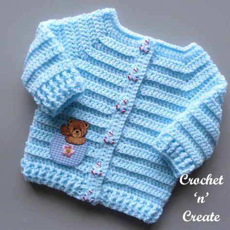 Free crochet baby dungaree set pattern, worked in an easy back loop stitch, quick to make and suitable for the beginner crocheter. #babycrochet #crochetbabyset #babyoutfit #crochetdungareescardigan #freecrochetbabypattern Cardigans 2023, Crochet Baby Shrug, Crochet Baby Cardigan Free Pattern, Crochet Baby Sweater Sets, Baby Cardigan Pattern Crochet, Vestidos Bebe Crochet, Boy Crochet Patterns, Crochet Baby Sweater Pattern, Crochet Baby Jacket