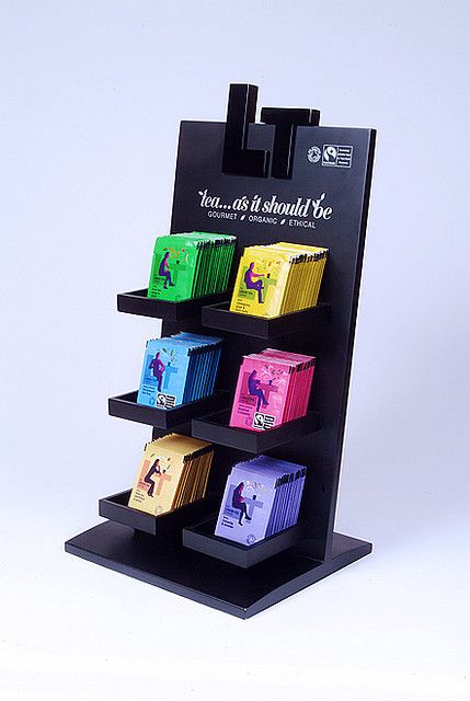 Display stand by The London Tea Company Display Rack Ideas, Display Shelf Design, Clipper Tea, Cardboard Display Stand, Supermarket Display, Tea Display, Chocolate Packaging Design, London Tea, Retail Design Display