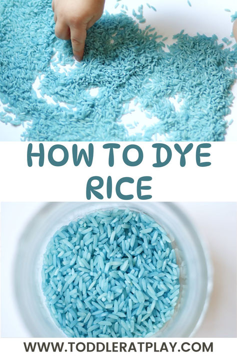 I’m sharing with this How to Dye Rice Tutorial! It only requires 3 ingredients and you’ll be done in 3 quick steps. #howtodyerice #sensorybin #sensoryplay #kidsactivities Camping Ideas For Kids, Dye Rice, Sensory Play Toddlers, Winter Unit, Glitter Jars, Sensory Activities Toddlers, Colored Rice, Preschool Activities Toddler, Toddler Sensory