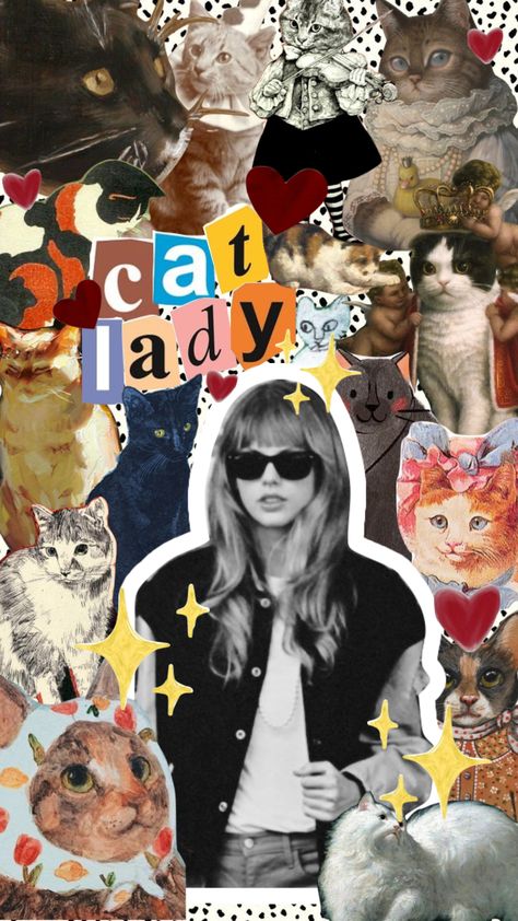 our cat lady ♥️ #collage #moodboard #aesthetic #myfirstshuffle #taylorswift #cats #catsupremacy #taylornation Crazy Cat Lady Aesthetic, Cat Owner Aesthetic, Cat Lady Aesthetic, Lady Aesthetic, Collage Moodboard, Cat Collage, The Cat Returns, Cats Rule, Moodboard Aesthetic