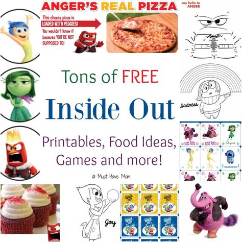 Tons of FREE Inside Out Printables, Food Ideas, Games and more! Perfect for an Inside Out Themed Party! Inside Out Printables, Inside Out Party, Inside Out Party Ideas, Inside Out Emotions, Movie Inside Out, Disney Movie Night, Elementary School Counseling, Super Party, Family Movie