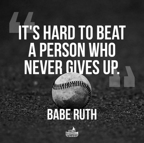 Baseball Motivational Quotes, Baseball Memes, Baseball Stuff, Baseball Quotes, Baseball Training, Babe Ruth, Best Pics, Writing Quotes, Animal Quotes