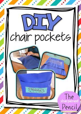 Classroom Chair Covers, Student Chair Pockets, School Chair Pockets, Seat Sacks, Pocket Ideas, Chair Pockets, Classroom Chair, Chair Back Covers, Organized Classroom