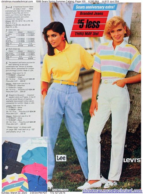 1986 Sears Spring Summer Catalog, Page 105 - Christmas Catalogs & Holiday Wishbooks 80s Inspired Outfits, 1980s Fashion Trends, Decades Fashion, 1980 Fashion, Fashion Through The Decades, 80s Fashion Trends, 80 Fashion, 80’s Fashion, 80s And 90s Fashion