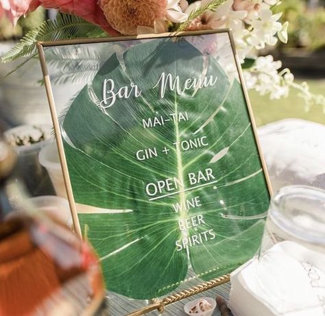 Havana Nights Party, Mumu Wedding, Bar Menu Wedding, Fiesta Tropical, Tropical Party, Bar Menu, Luau Party, Wedding Bar, Hawaii Wedding