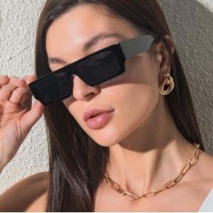 Red Glasses, Rectangular Sunglasses, Wide Jeans, Stylish Sunglasses, Eyewear Fashion, Eyewear Accessories, Sunglasses Online, Black Sunglasses, Sunglass Frames